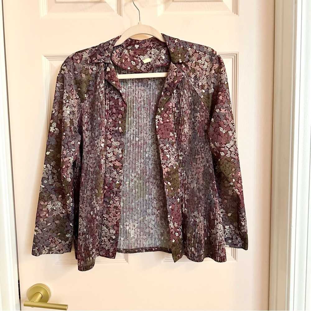 Purple floral vintage jacket top